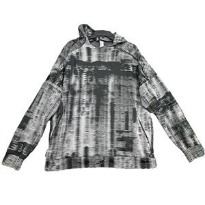 Adidas Hoodie XL Black Gray Abstract Sweatshirt Pockets Pullover‎